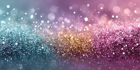 Abstract Glitter Background With Pastel Colors Sparkles and Bokeh Effect For Festive Celebration Design