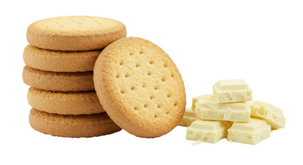 Isolated Stack of Cookies with White Chocolate