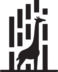 Giraffe Vertical Blocks Logo Vector