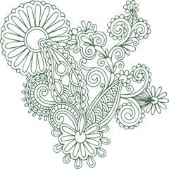 Beautiful flower art and mandala vector design