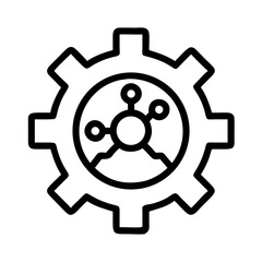 Gear with Spokes Representing Settings or Configuration Icon Design