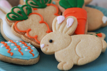 Colorful easter cookies. Easter concept. Heppy ester.