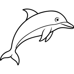 Obraz premium Elegant Dolphin One-Line Vector Design