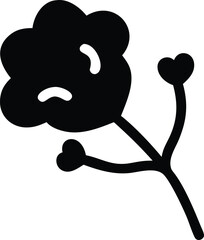 Minimalist Floral Emblem Design of Buttercup, Borage, and Other Blooming Flowers