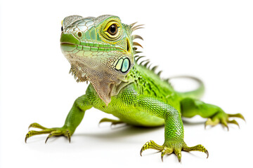 Obraz premium a green lizard with a white background