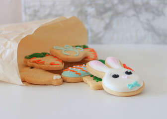 Colorful easter cookies. Easter concept. Heppy ester.