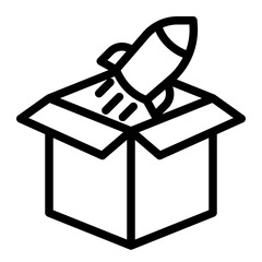 Product Launch Icon Line Style for Startup Business Pack Icon Themes