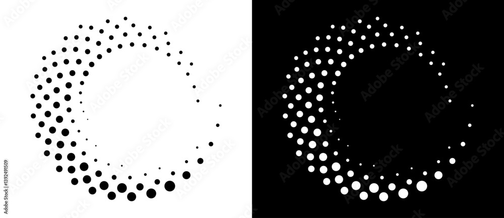 Fototapete modern abstract background. halftone dots in spiral form. round logo, design element or icon. vector