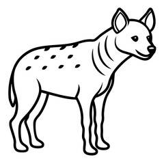 Elegant Hyena Single Line Vector Illustration