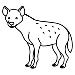 Elegant Hyena Single Line Vector Illustration