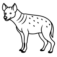 Elegant Hyena Single Line Vector Illustration