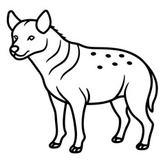 Elegant Hyena Single Line Vector Illustration