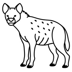 Elegant Hyena Single Line Vector Illustration