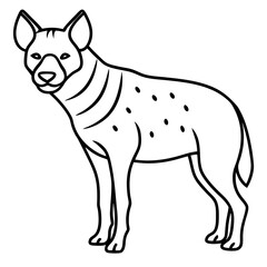 Elegant Hyena Single Line Vector Illustration
