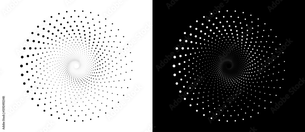 Fototapete modern abstract background. halftone dots in spiral form. round logo, design element or icon. vector