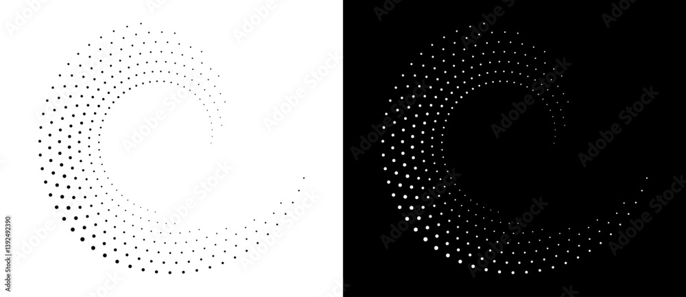 Fototapete modern abstract background. halftone dots in spiral form. round logo, design element or icon. vector