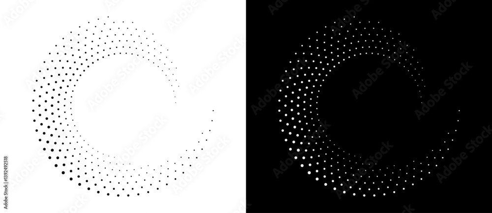 Fototapete modern abstract background. halftone dots in spiral form. round logo, design element or icon. vector