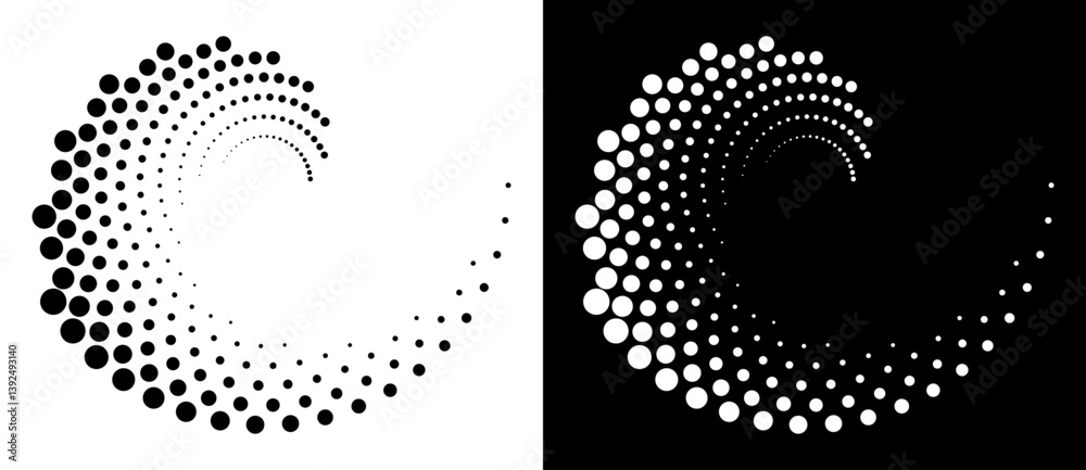Leinwandbilder modern abstract background. halftone dots in spiral form. round logo, design element or icon. vector