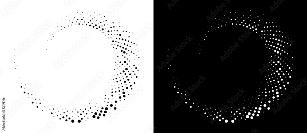 Leinwandbilder modern abstract background. halftone dots in spiral form. round logo, design element or icon. vector