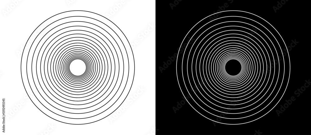 Fototapete modern abstract background. halftone dots in circle form. spiral logo, icon or design element. black