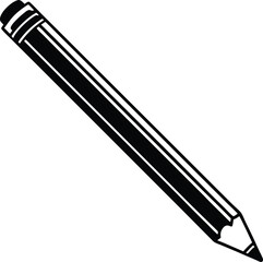 black pencil isolated on white