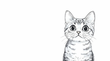 cute cat drawing easy illustration