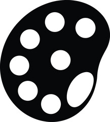 black and white button