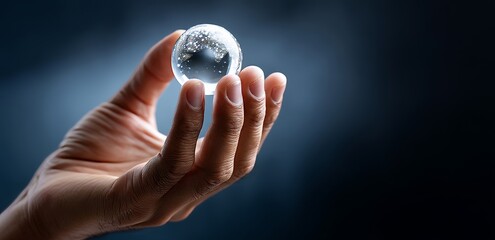 A hand grasping a globe, surrounded by a network that links digital technology, cloud computing, and stock data to foster smart information and global business growth