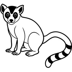 Elegant Lemur in Single Line Vector Design