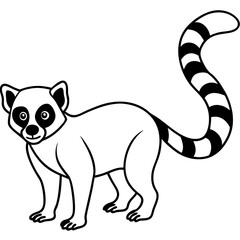 Elegant Lemur in Single Line Vector Design