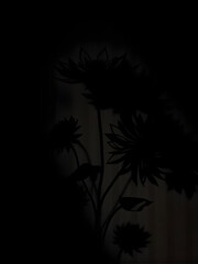 Fototapeta premium Very Dark Floral Silhouettes with Subtle Texture