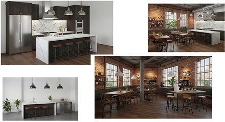 Fototapeta premium Industrial Kitchen Visions AI Generated