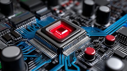 A technologically abstract background that includes a variety of different tech elements