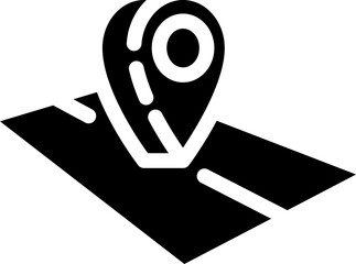 Location pin icon on map for navigation. Silhouette icon.