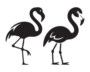 Two Silhouetted Foxes in Profile View