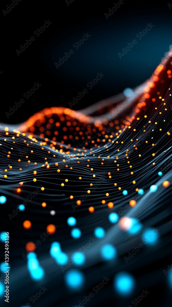 Poster vibrant colors and gradients fill a futuristic and dynamic background of mesmerizing abstract tech w