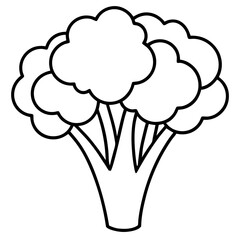 Minimalist Broccolini One-Line Vector Art
