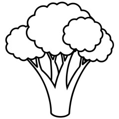 Minimalist Broccolini One-Line Vector Art
