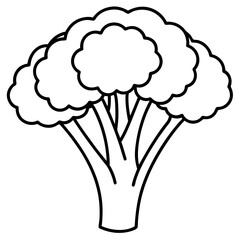 Minimalist Broccolini One-Line Vector Art