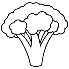 Minimalist Broccolini One-Line Vector Art
