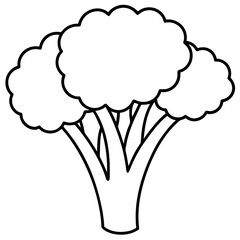Minimalist Broccolini One-Line Vector Art