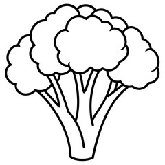 Minimalist Broccolini One-Line Vector Art