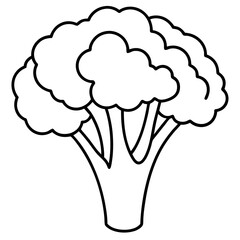 Minimalist Broccolini One-Line Vector Art
