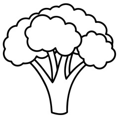 Minimalist Broccolini One-Line Vector Art