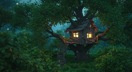 Whispers of the Twilight Grove AI Generated