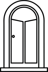 vector illustration of a black door