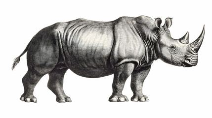 Fototapeta premium rhino drawing illustration