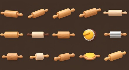 Rolling into Delight: A 3D Exploration of Baking Tools AI Generated