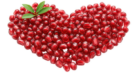 Isolated Heart Shaped Pomegranate Seeds