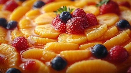 フルーツを使った焼きたてのパイ